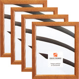 Economy .875", Honey Brown Picture Frames - 4 Piece Set