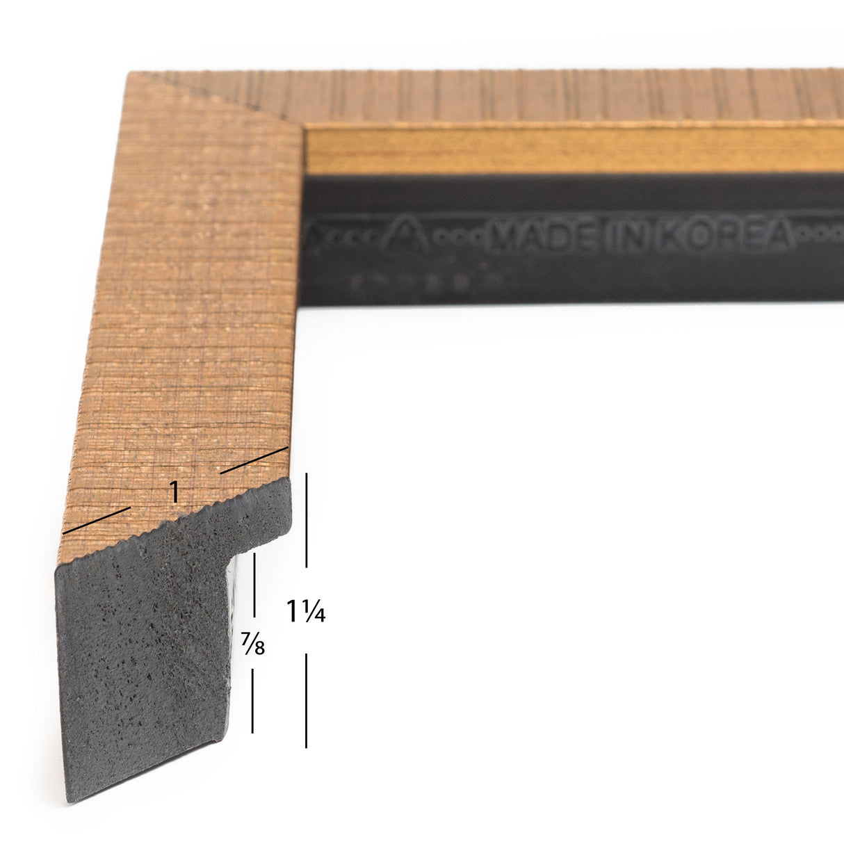 Linear 1", Matted Gold Picture Frame