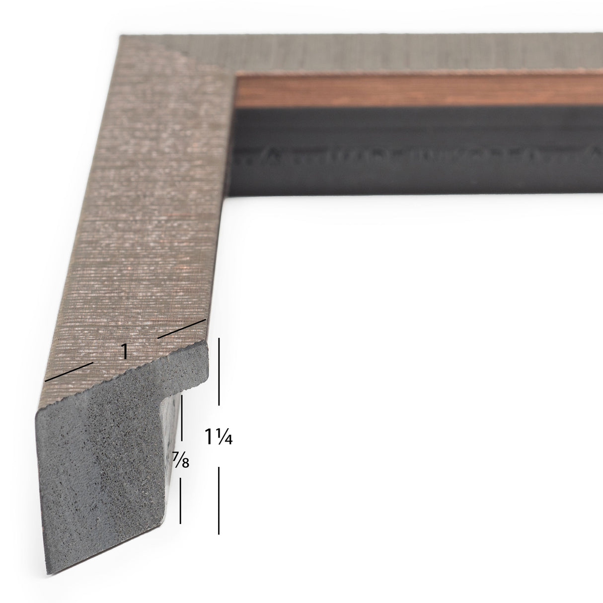 Linear 1", Matted Aged Bronze Picture Frame