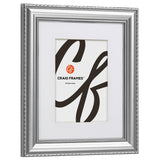 Victoria 1.375", Matted Ornate Silver Picture Frame - 4 Piece Set