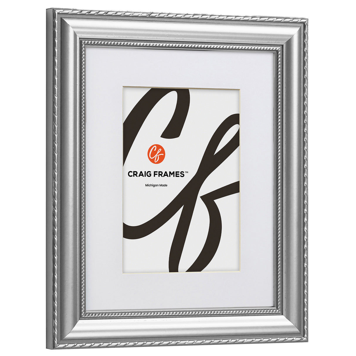 Victoria 1.375", Matted Ornate Silver Picture Frame