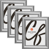 Victoria 1.375", Ornate Silver Picture Frame - 4 Piece Set