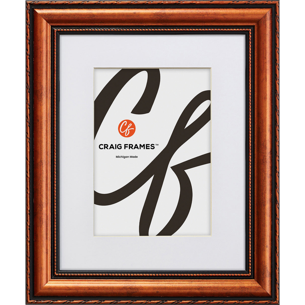 Victoria 1.375", Matted Ornate Copper Picture Frame