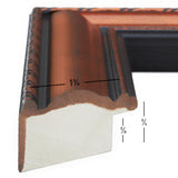 Victoria 1.375", Matted Ornate Copper Picture Frame - 4 Piece Set
