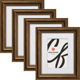 Victoria 1.375", Matted Ornate Bronze Picture Frame - 4 Piece Set