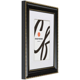 Victoria 1.375", Matted Ornate Black and Gold Picture Frame - 4 Piece Set
