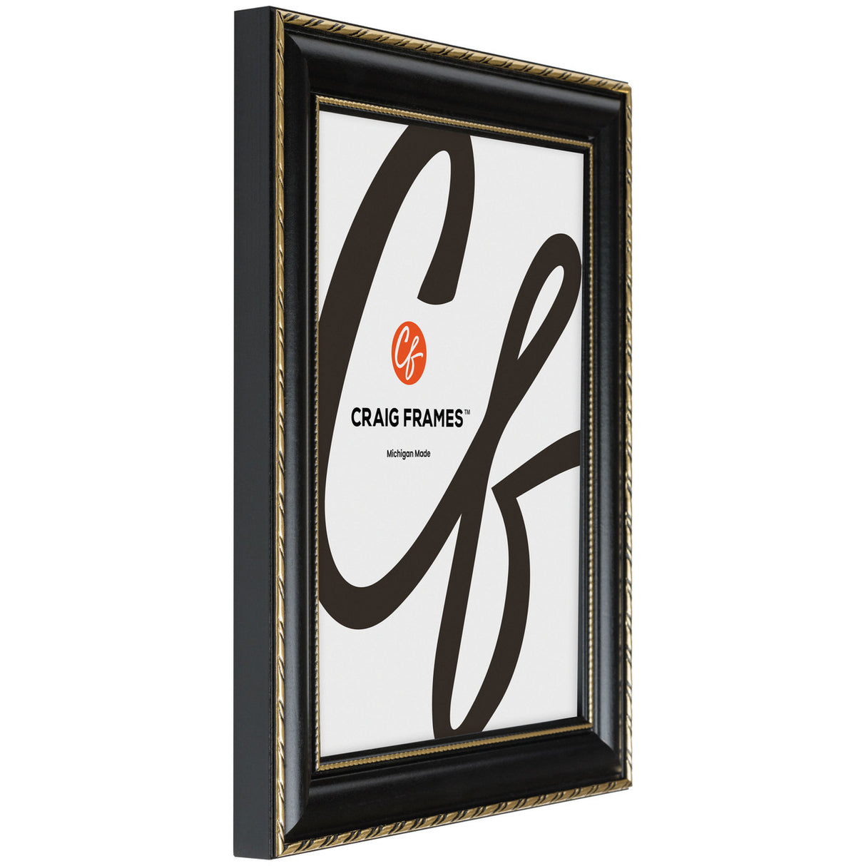 Victoria 1.375", Ornate Black and Gold Picture Frame - 2 Piece Set