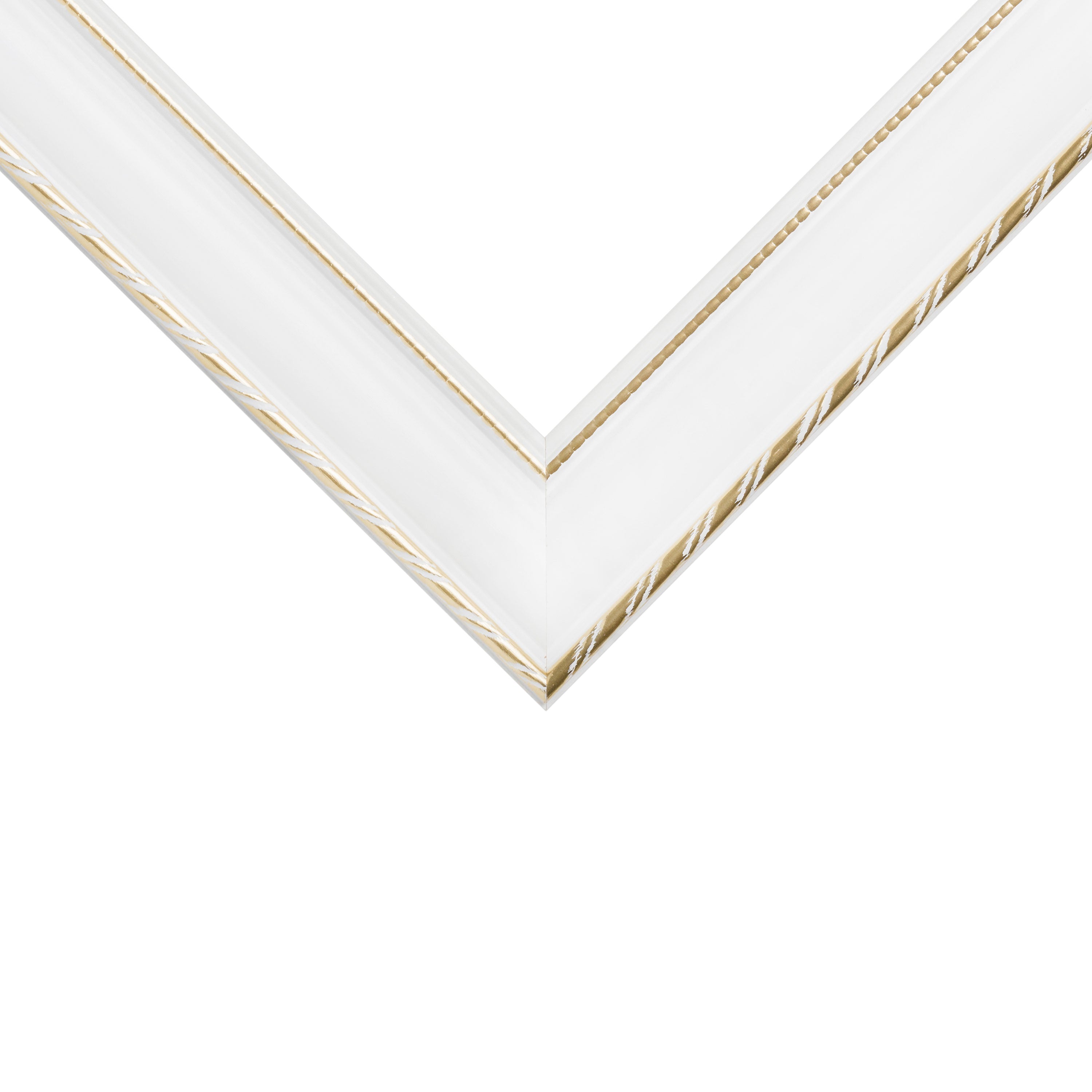 Victoria Matted Ornate White and Gold Picture Frame - Craig Frames
