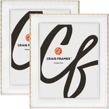 Victoria 1.375", Ornate White and Gold Picture Frame - 2 Piece Set