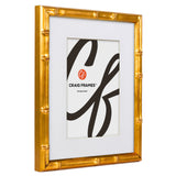 Vintage Bamboo .625", Matted Brushed Gold Picture Frame - 4 Piece Set