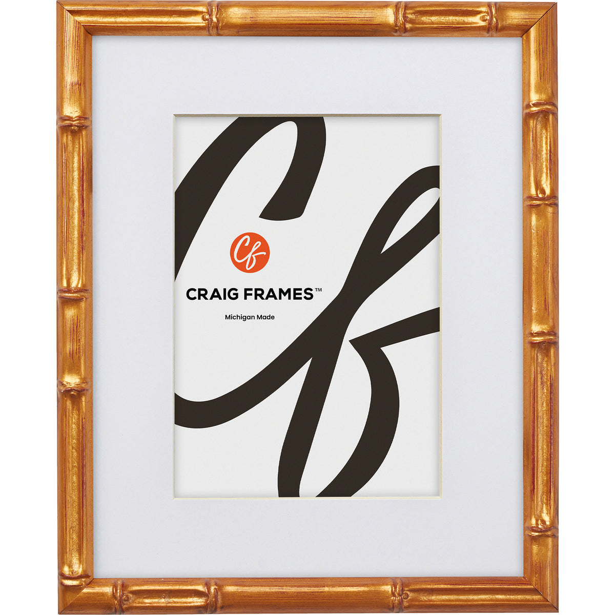 Vintage Bamboo Brushed Gold Wood Picture Frame - Craig Frames