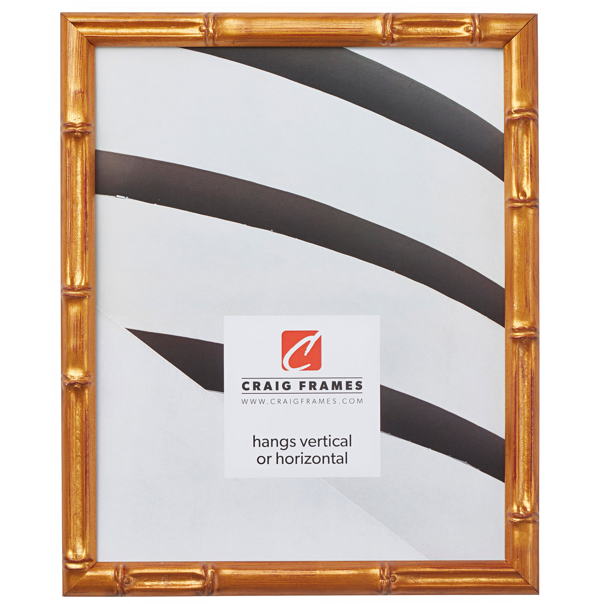 Vintage Bamboo .625", Brushed Gold Picture Frame