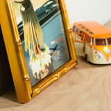 Vintage Bamboo .625", Brushed Gold Picture Frame - 4 Piece Set