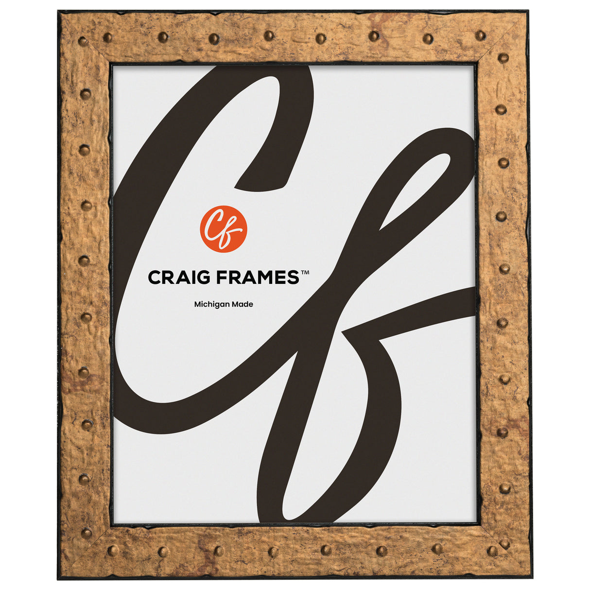 Rivet 1.25", Tarnished Gold Picture Frame