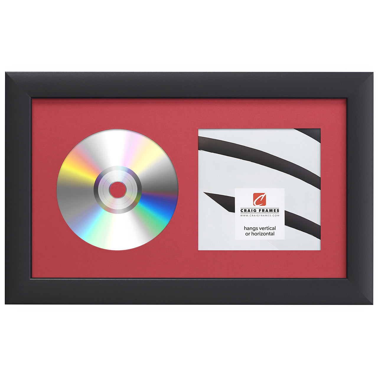 Contemporary Black Single CD Display Frame – Cardinal Mat