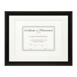 Contemporary Black Document Frame – White/White Mat