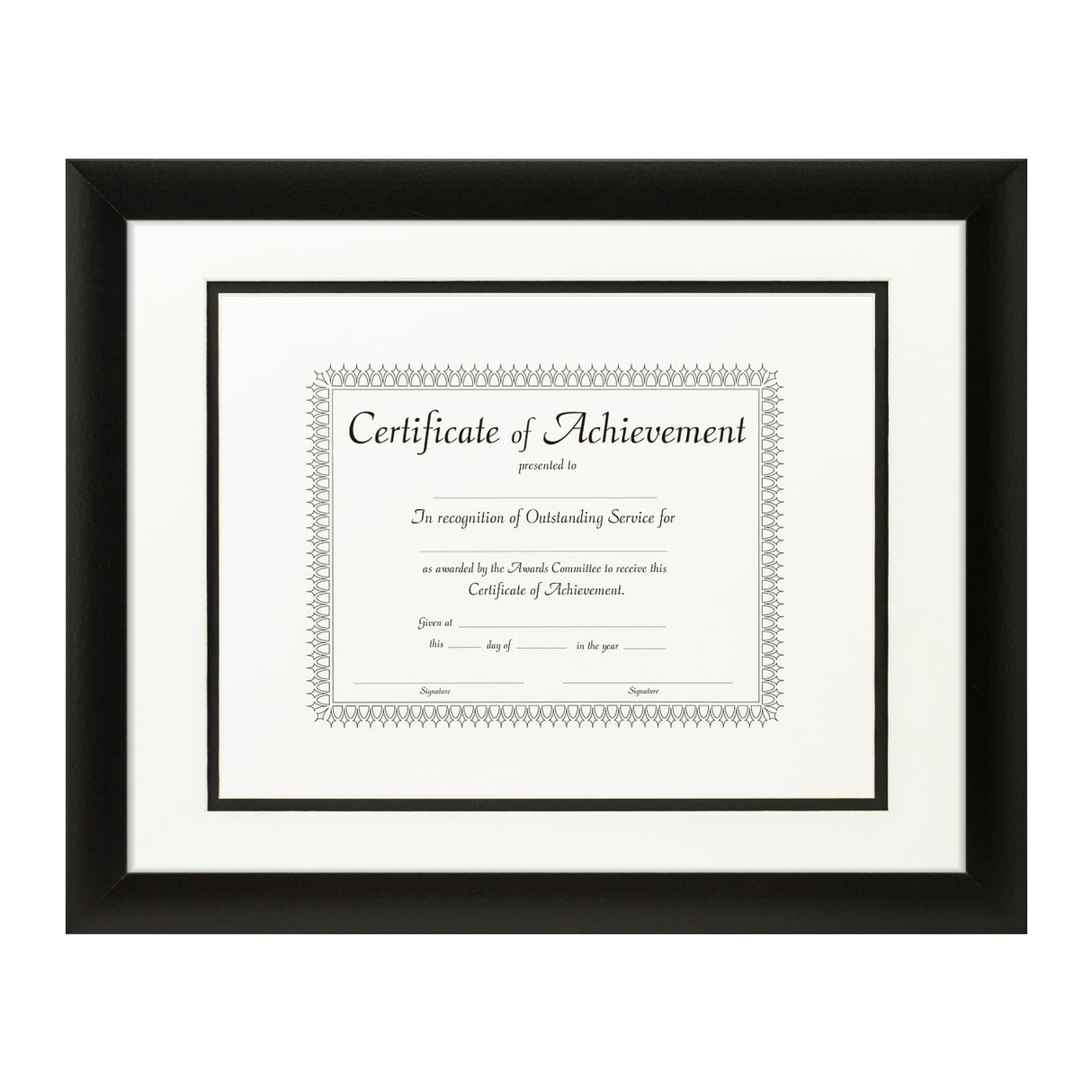 Contemporary Black Document Frame – White/Black Mat