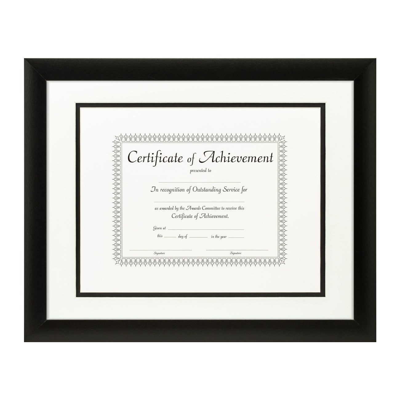 Contemporary Black Document Frame – White/Black Mat
