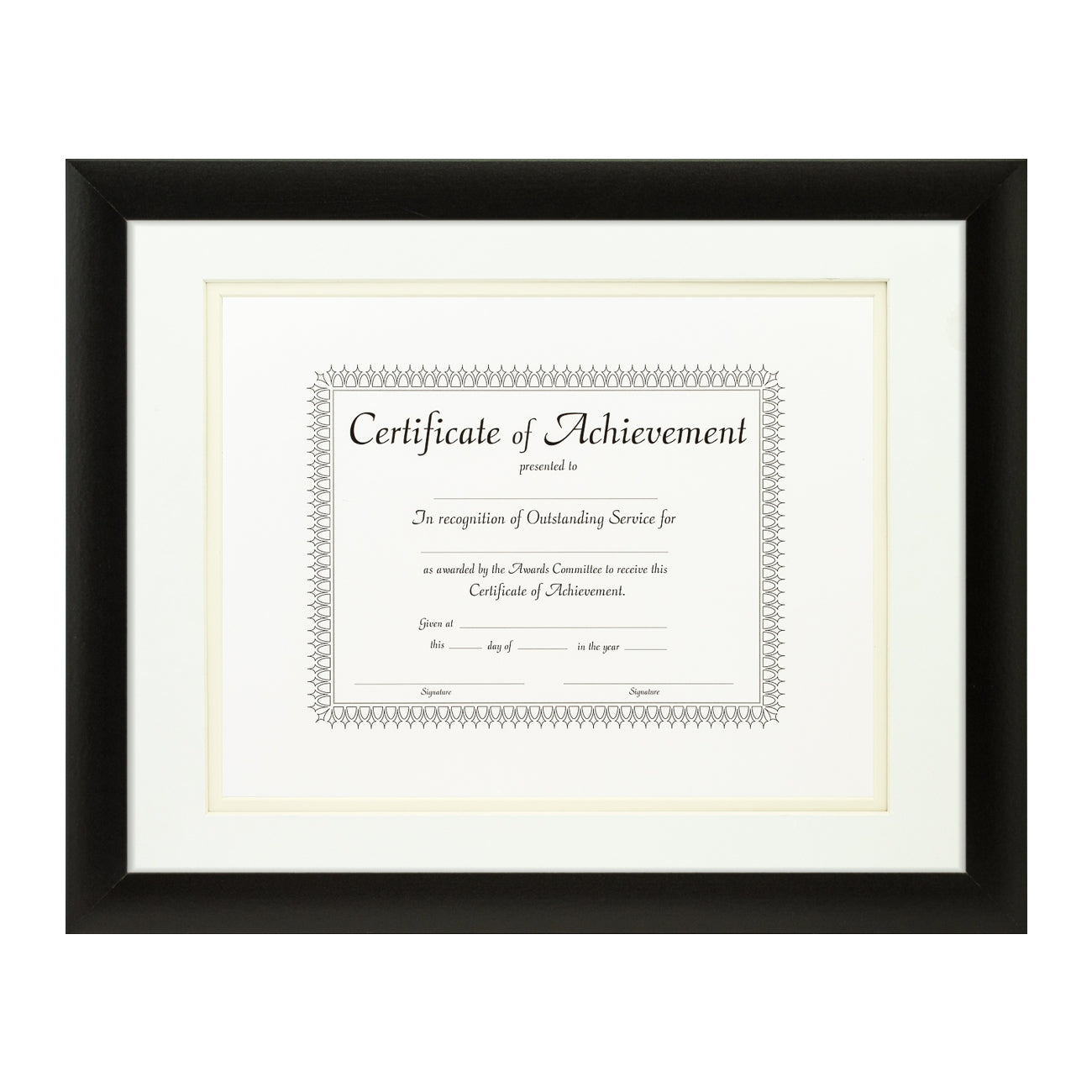 Contemporary Black Document Frame – White/Papyrus Mat