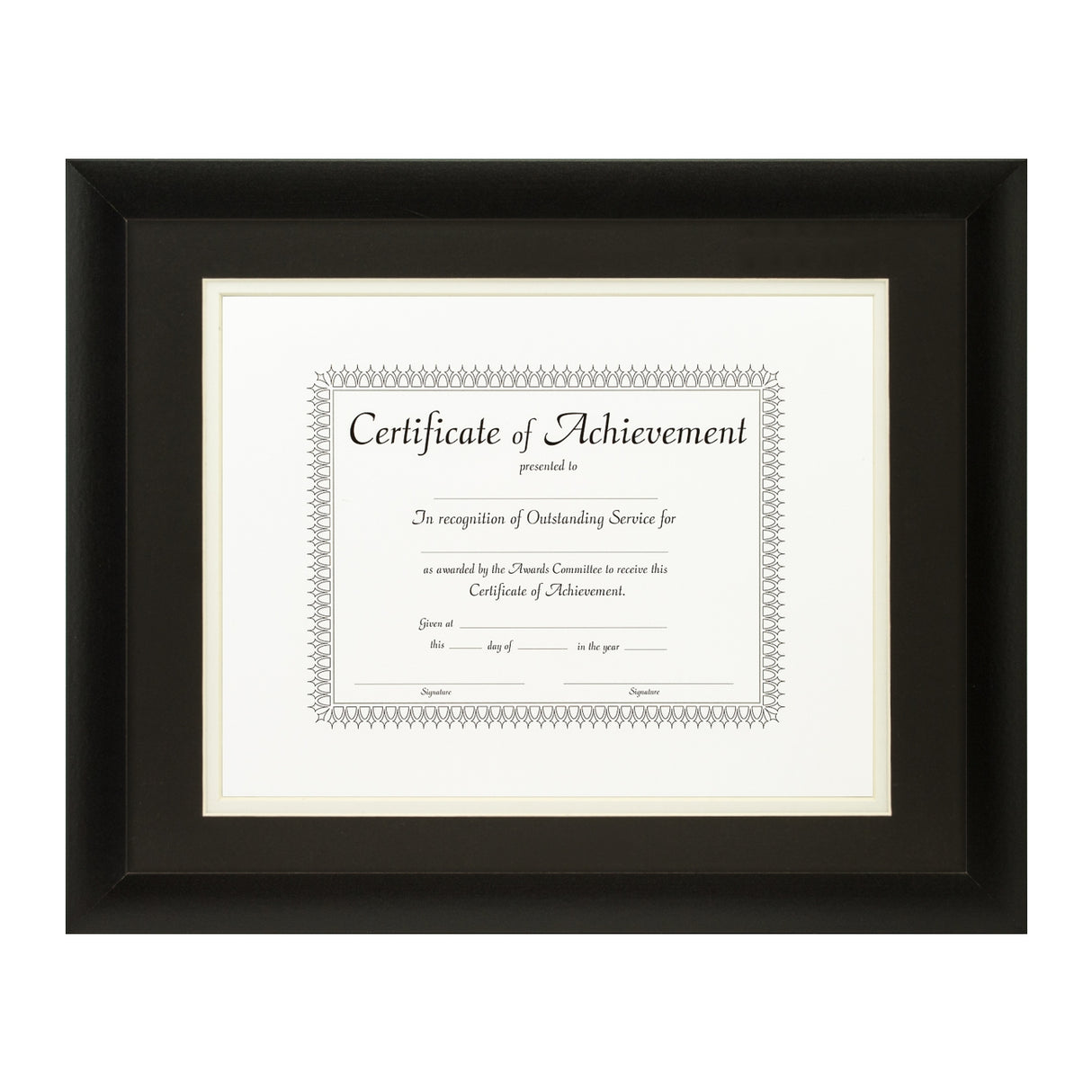 Contemporary Black Document Frame – Black/White Mat
