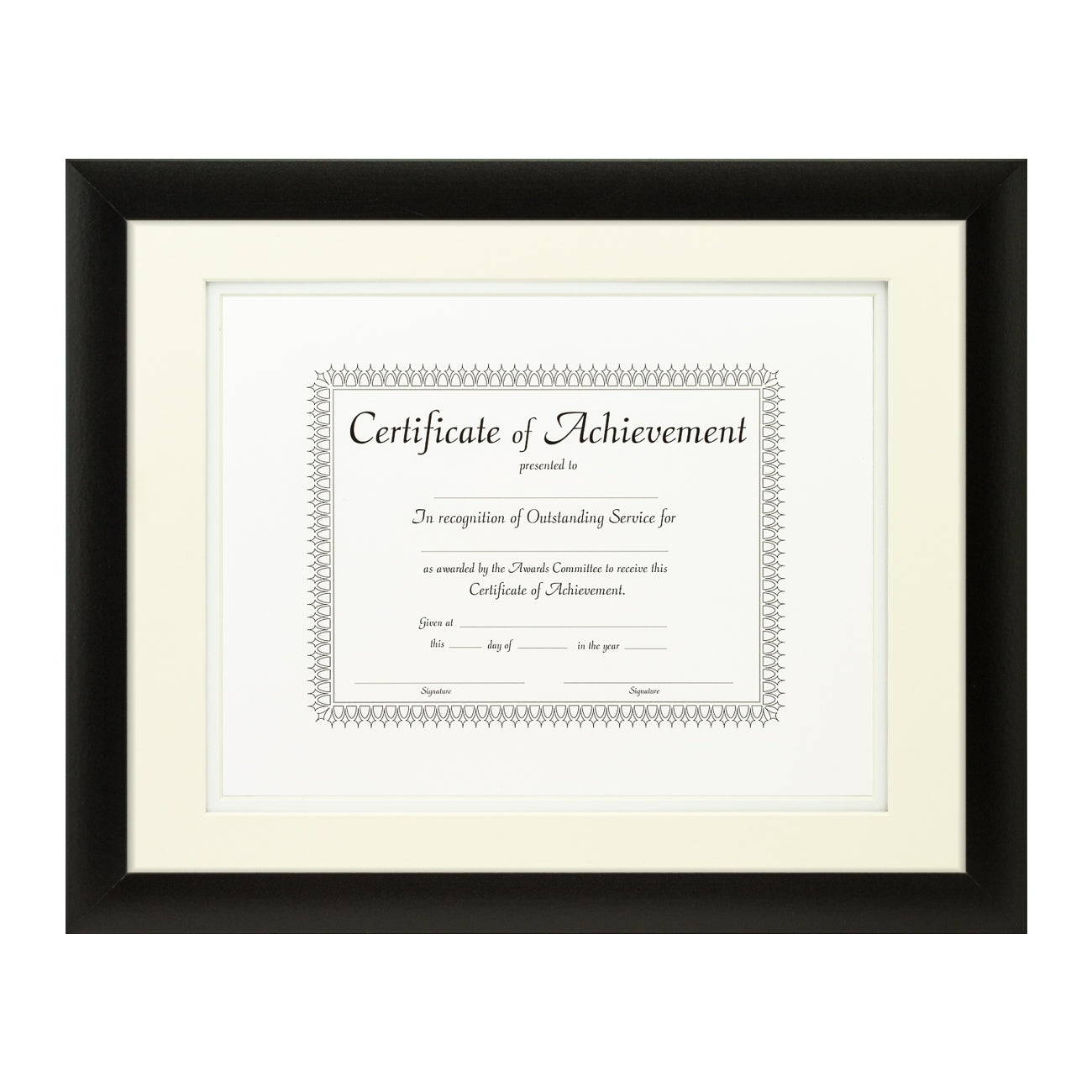 Contemporary Black Document Frame – Papyrus/White Mat