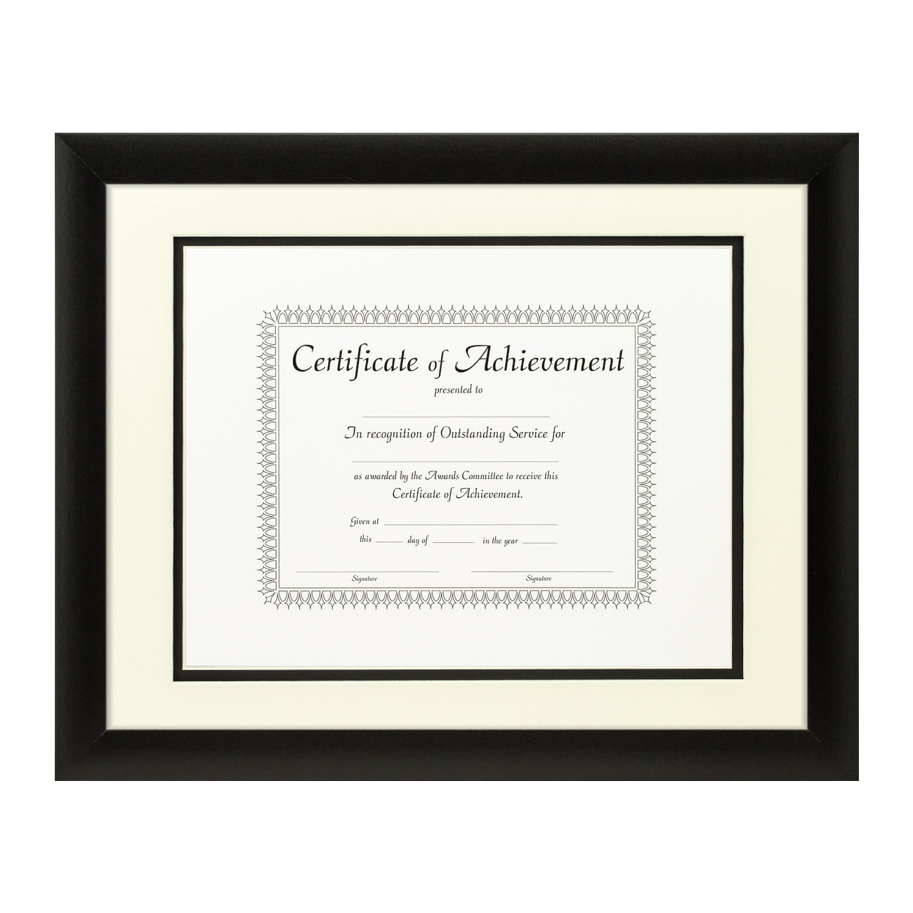 Contemporary Black Document Frame – Papyrus/Black Mat