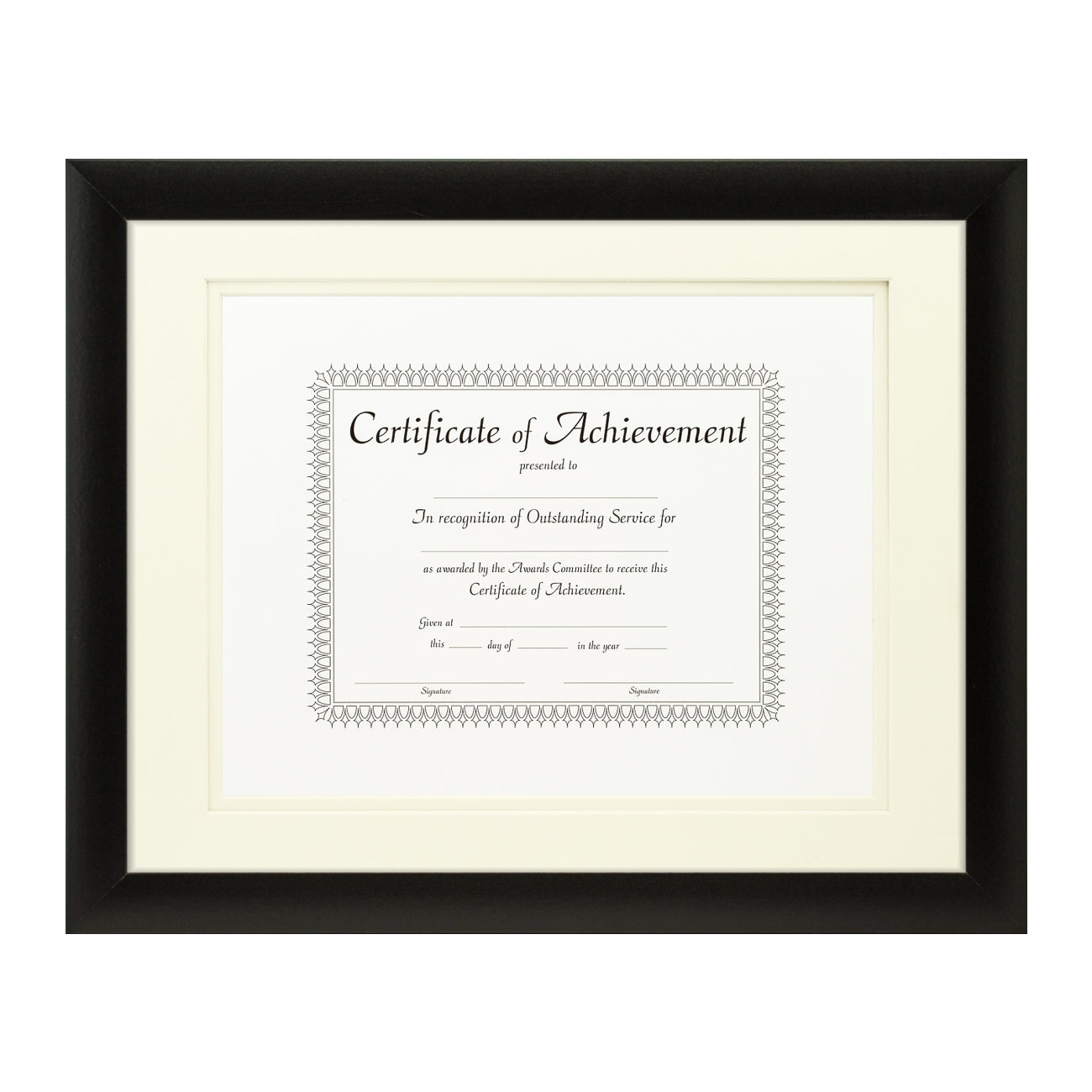 Contemporary Black Document Frame – Papyrus/Papyrus Mat