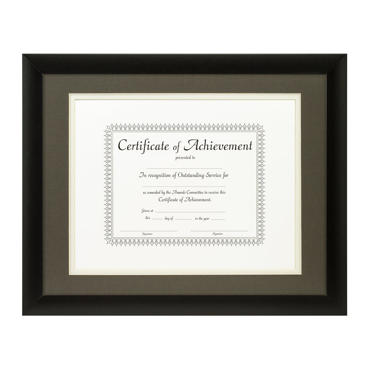 Contemporary Black Document Frame – Cinder/White Mat
