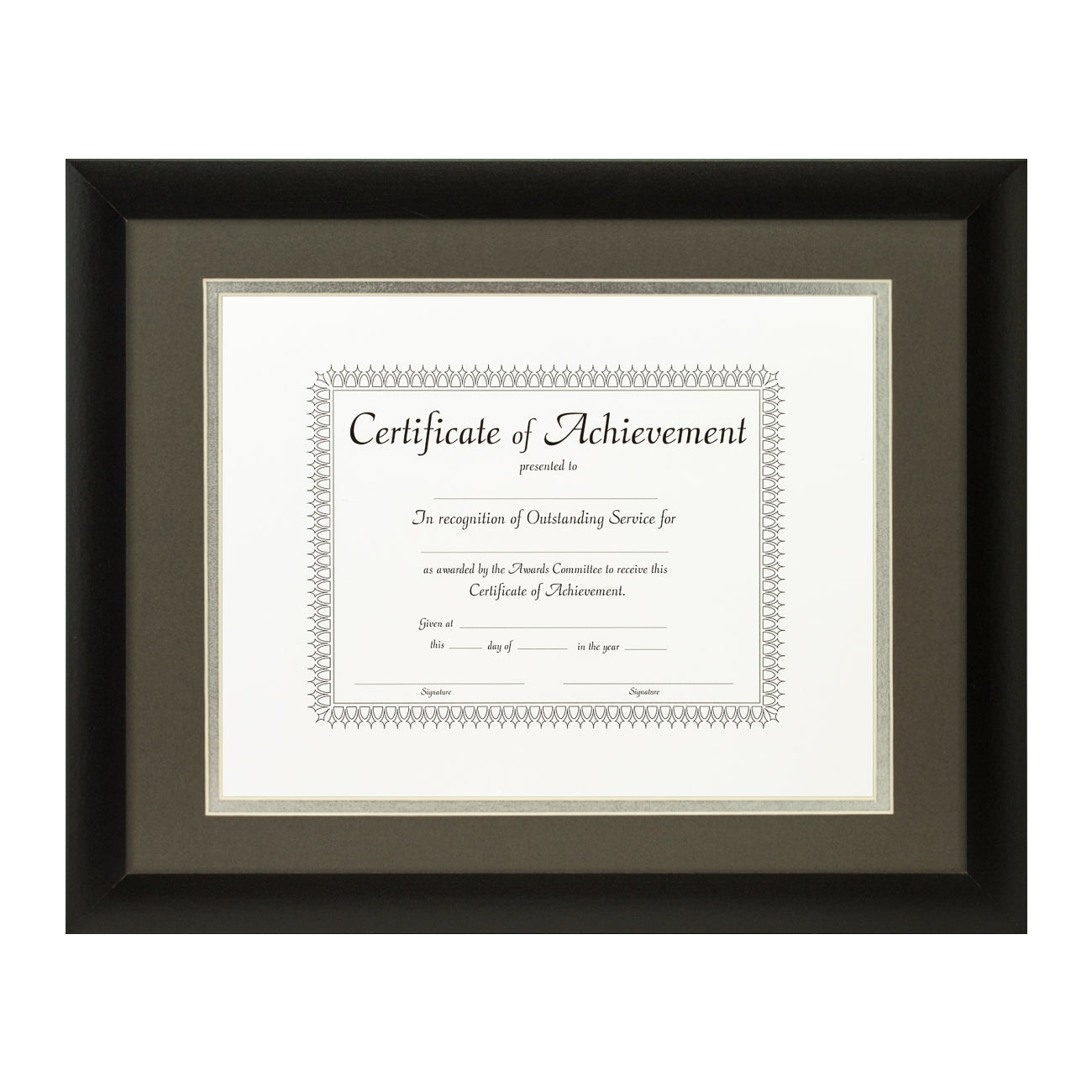 Contemporary Black Document Frame – Cinder/Silver Mat
