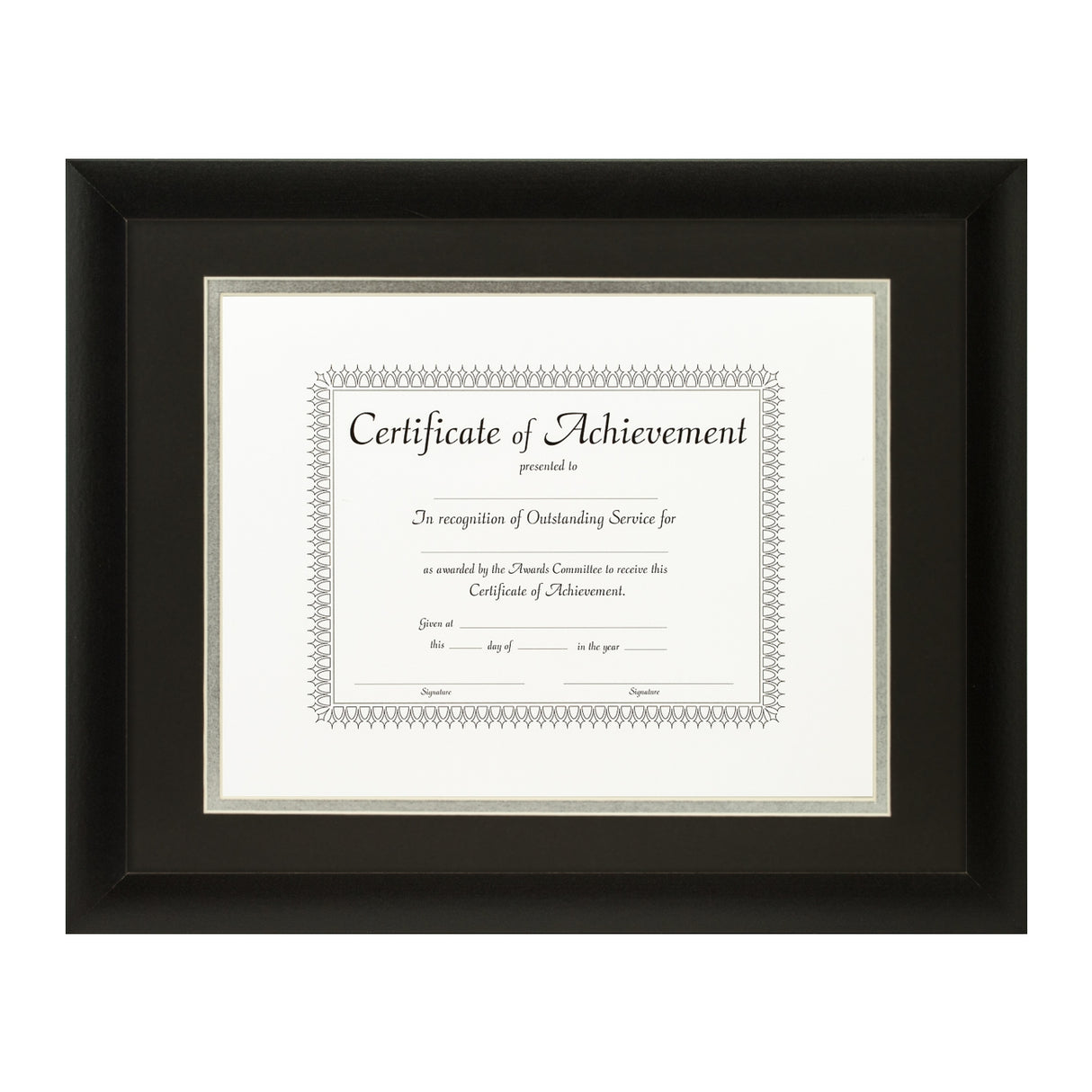 Contemporary Black Document Frame – Black/Silver Mat