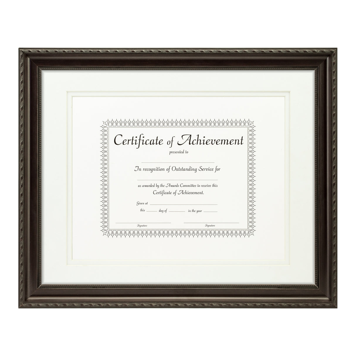 Annesbury Dark Walnut Document Frame – White/White Mat