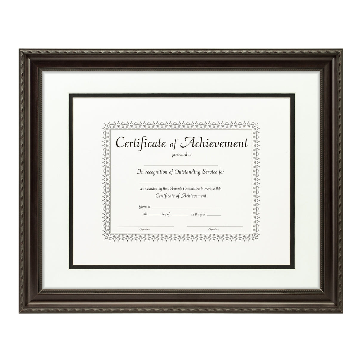 Annesbury Dark Walnut Document Frame – White/Black Mat