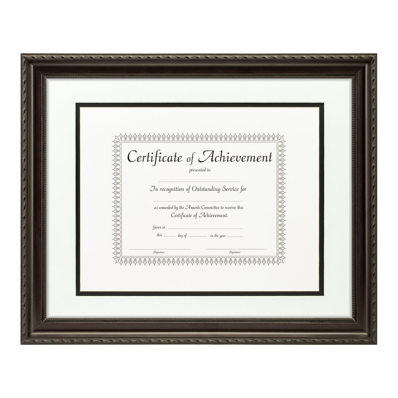 Annesbury Dark Walnut Document Frame – White/Black Mat
