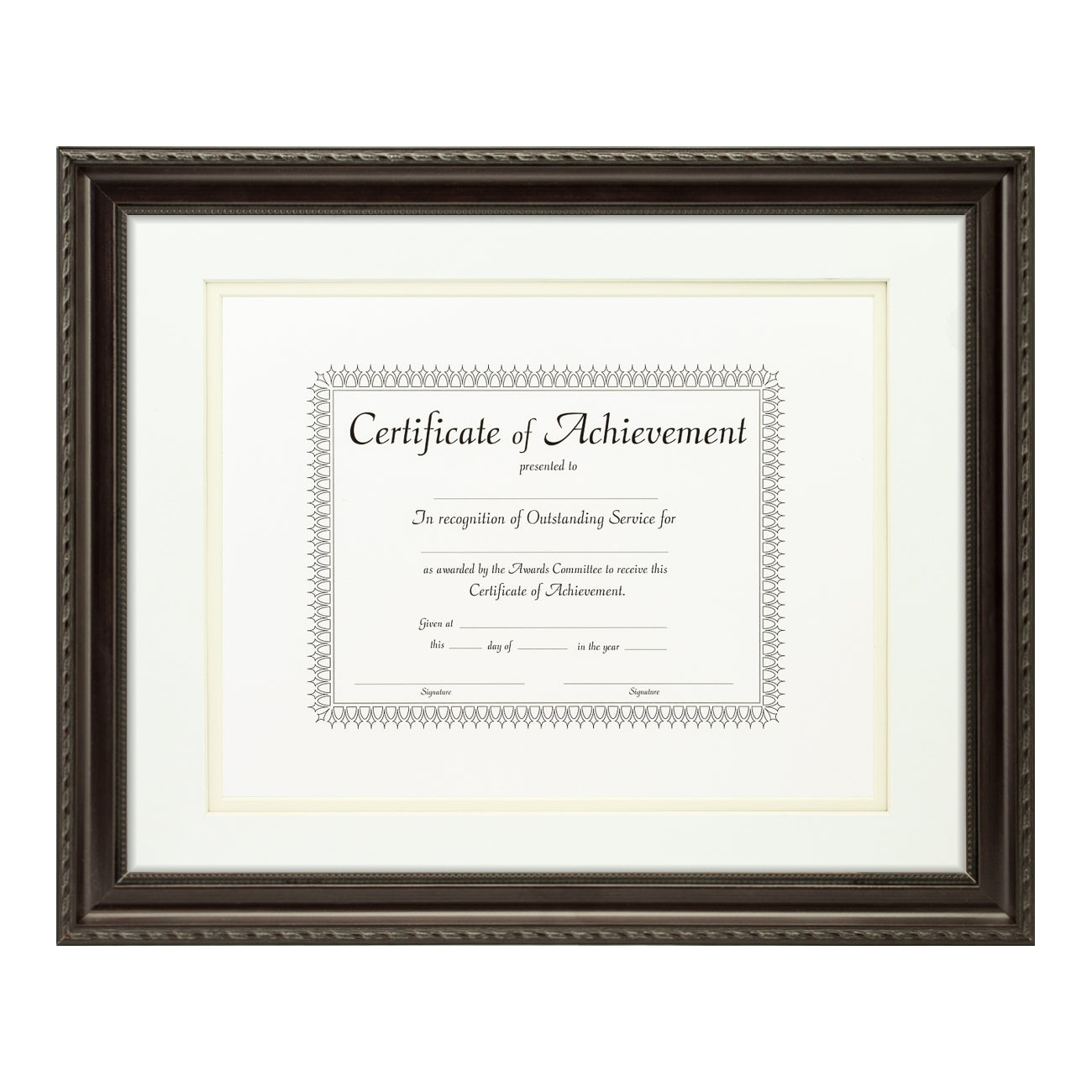 Annesbury Dark Walnut Document Frame – White/Papyrus Mat