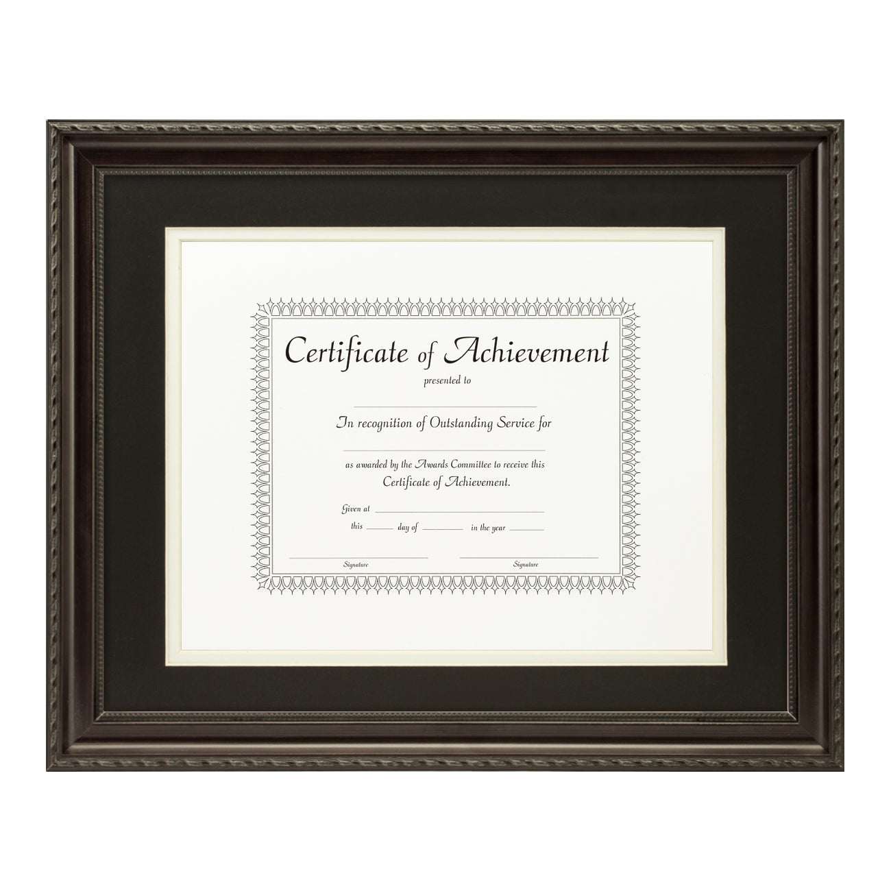 Annesbury Dark Walnut Document Frame – Black/White Mat