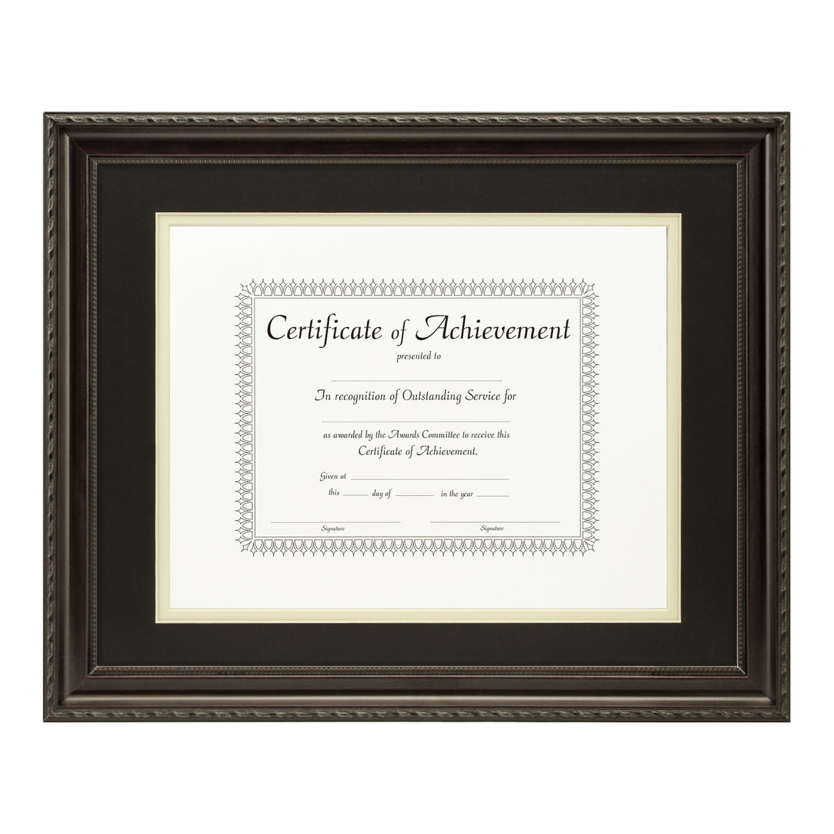 Annesbury Dark Walnut Document Frame – Black/Papyrus Mat