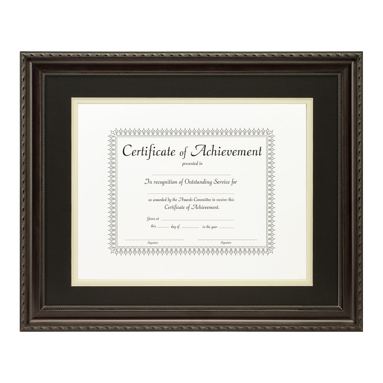 Annesbury Dark Walnut Document Frame – Black/Papyrus Mat