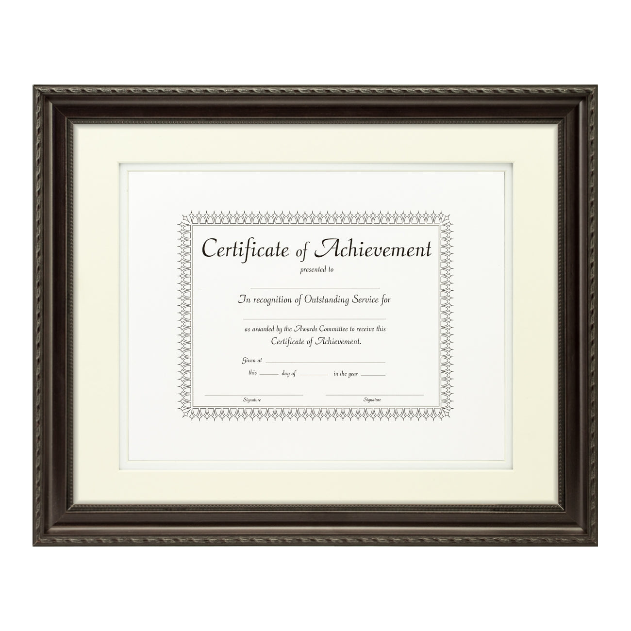 Annesbury Dark Walnut Document Frame – Papyrus/White Mat