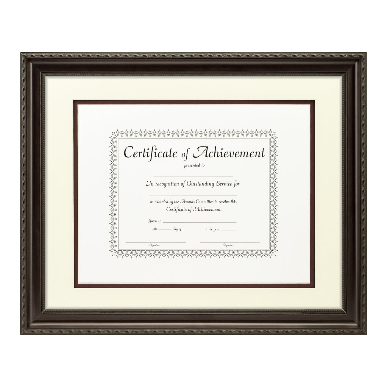 Annesbury Dark Walnut Document Frame – Papyrus/Maroon Mat