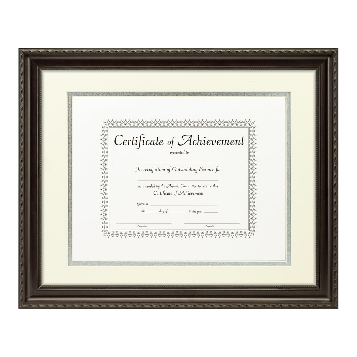 Annesbury Dark Walnut Document Frame – Papyrus/Silver Mat