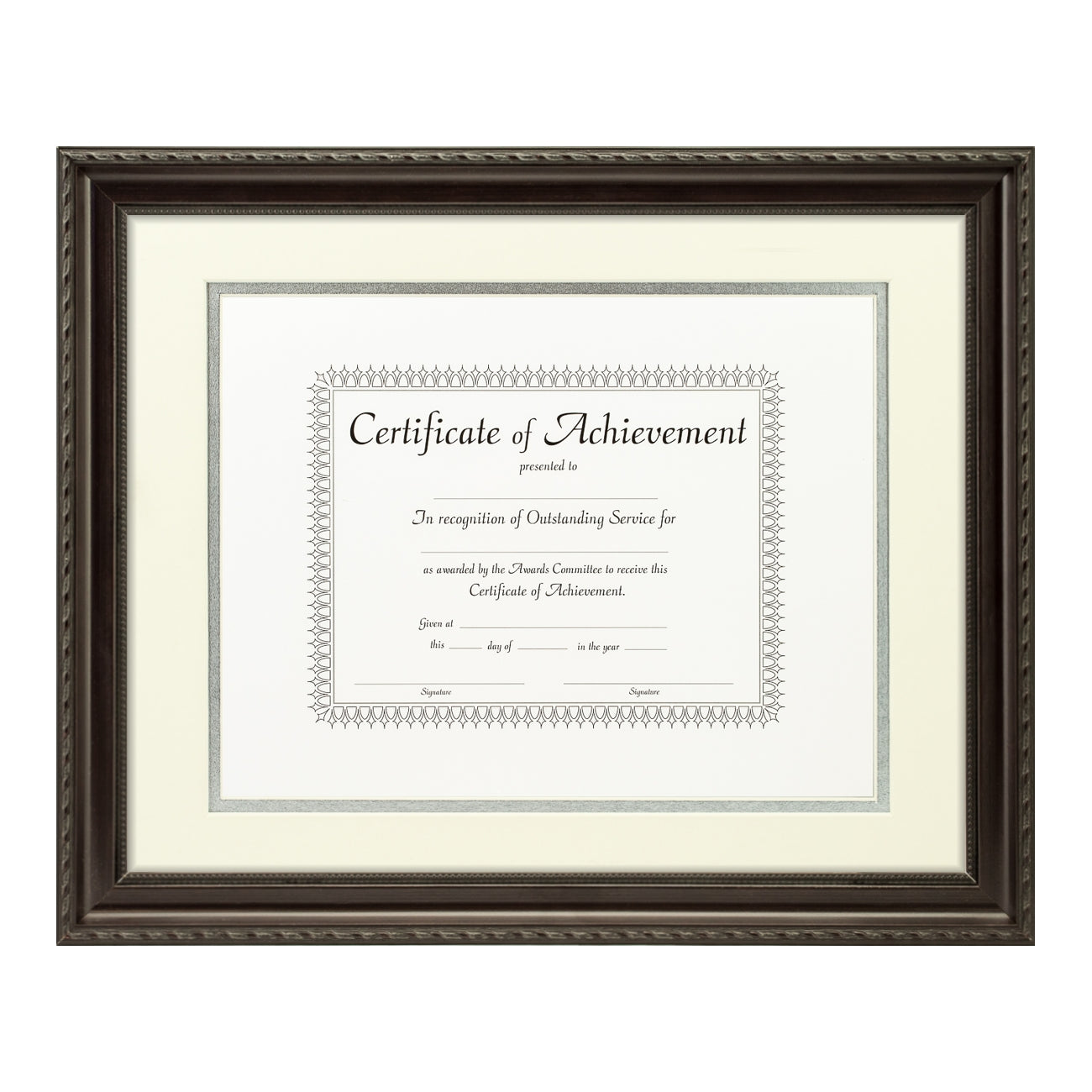 Annesbury Dark Walnut Document Frame – Papyrus/Silver Mat