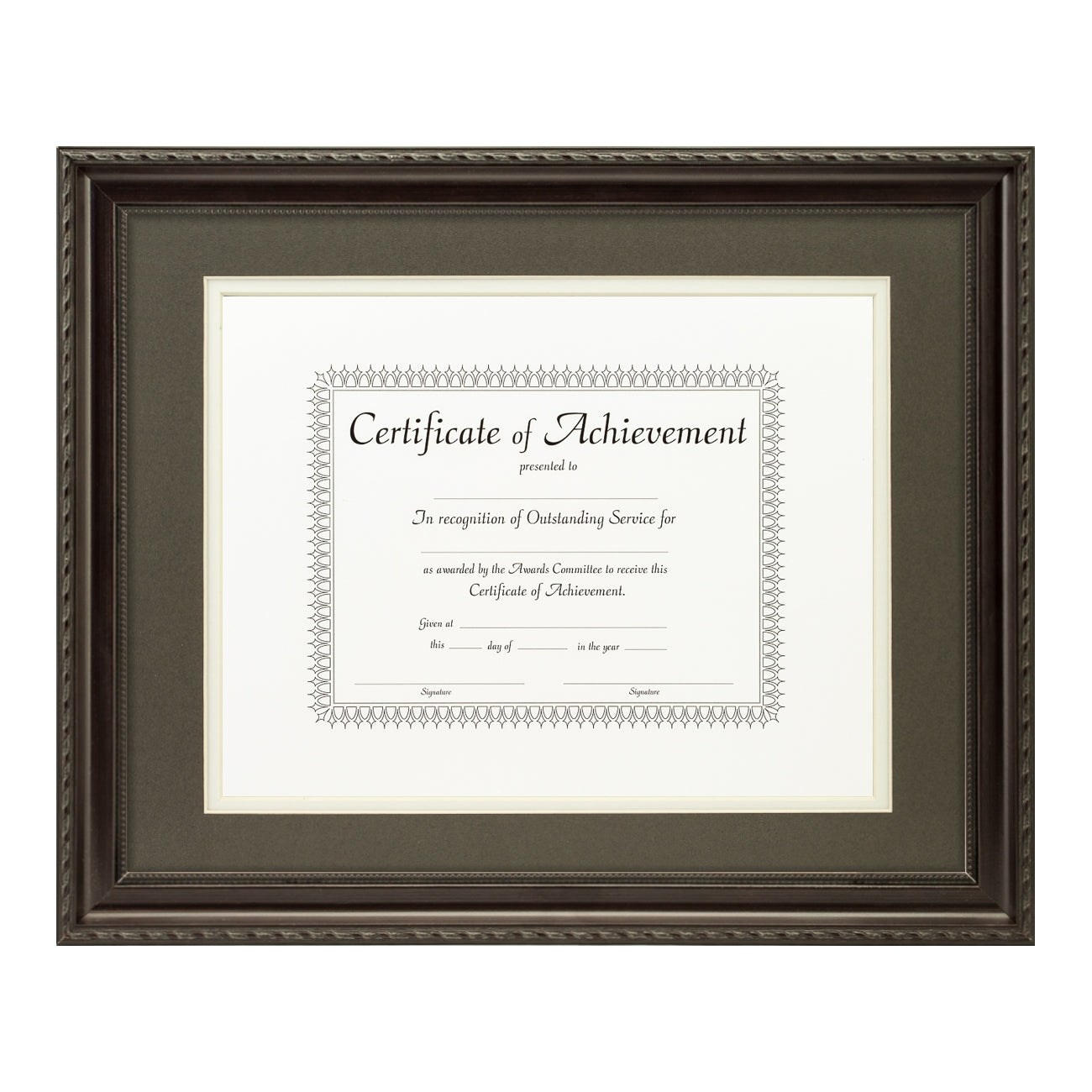 Annesbury Dark Walnut Document Frame – Cinder/White Mat