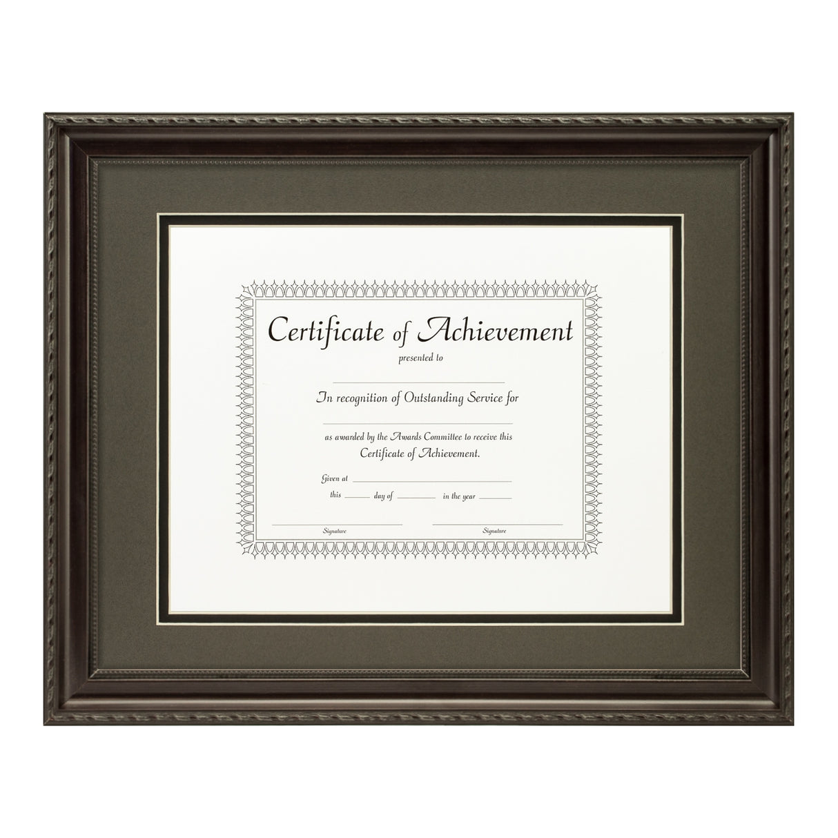 Annesbury Dark Walnut Document Frame – Cinder/Black Mat