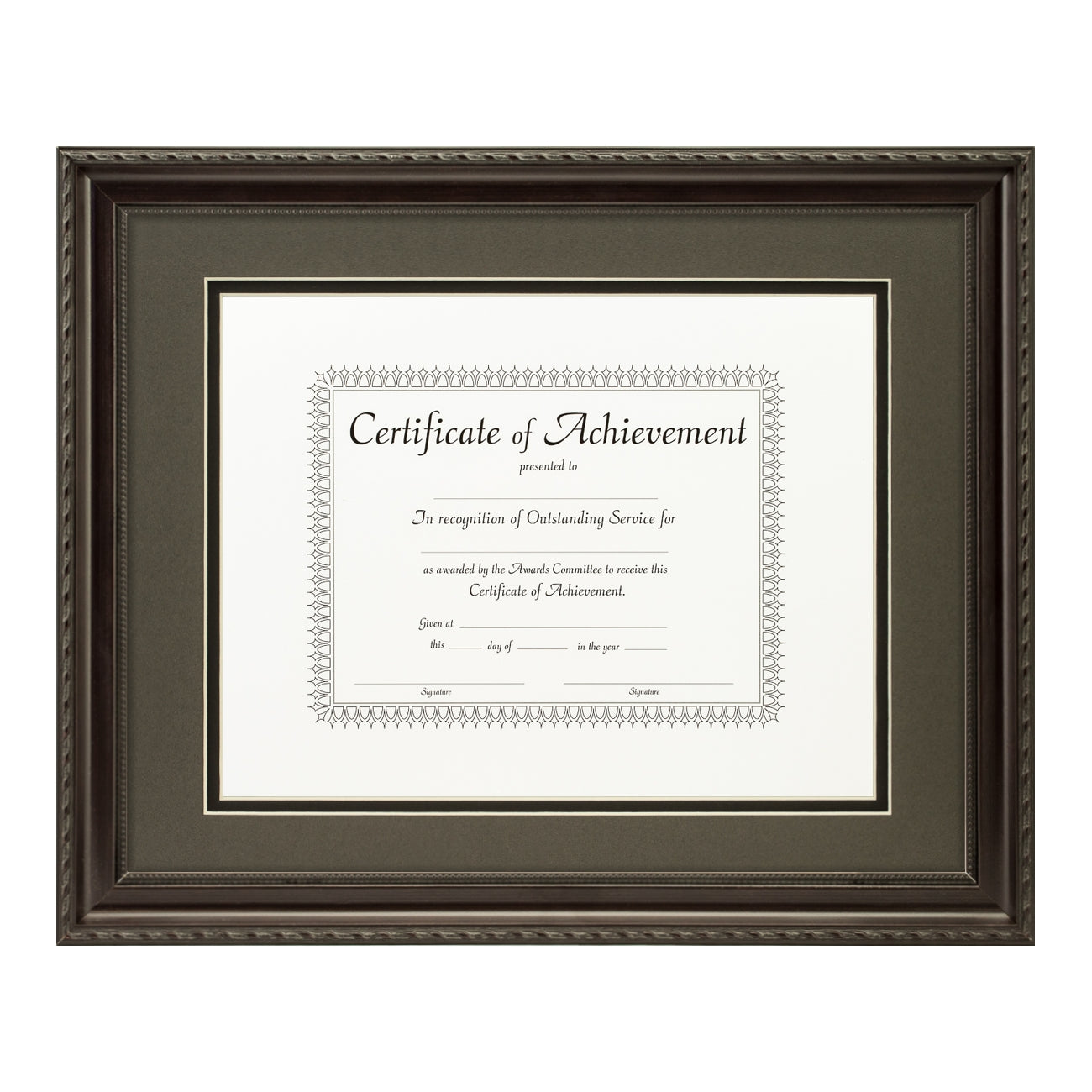 Annesbury Dark Walnut Document Frame – Cinder/Black Mat