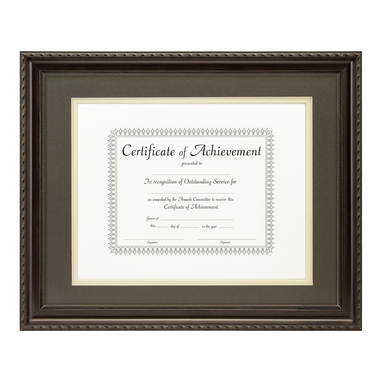 Annesbury Dark Walnut Document Frame – Cinder/Papyrus Mat