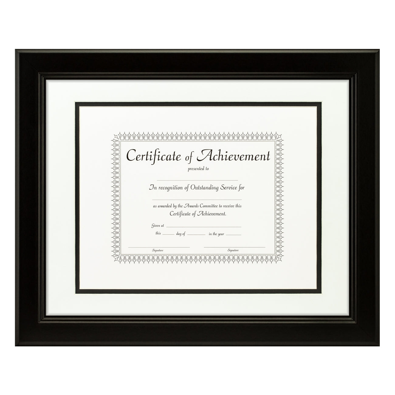 Mossehaus Black Satin Document Frame – White/Black Mat