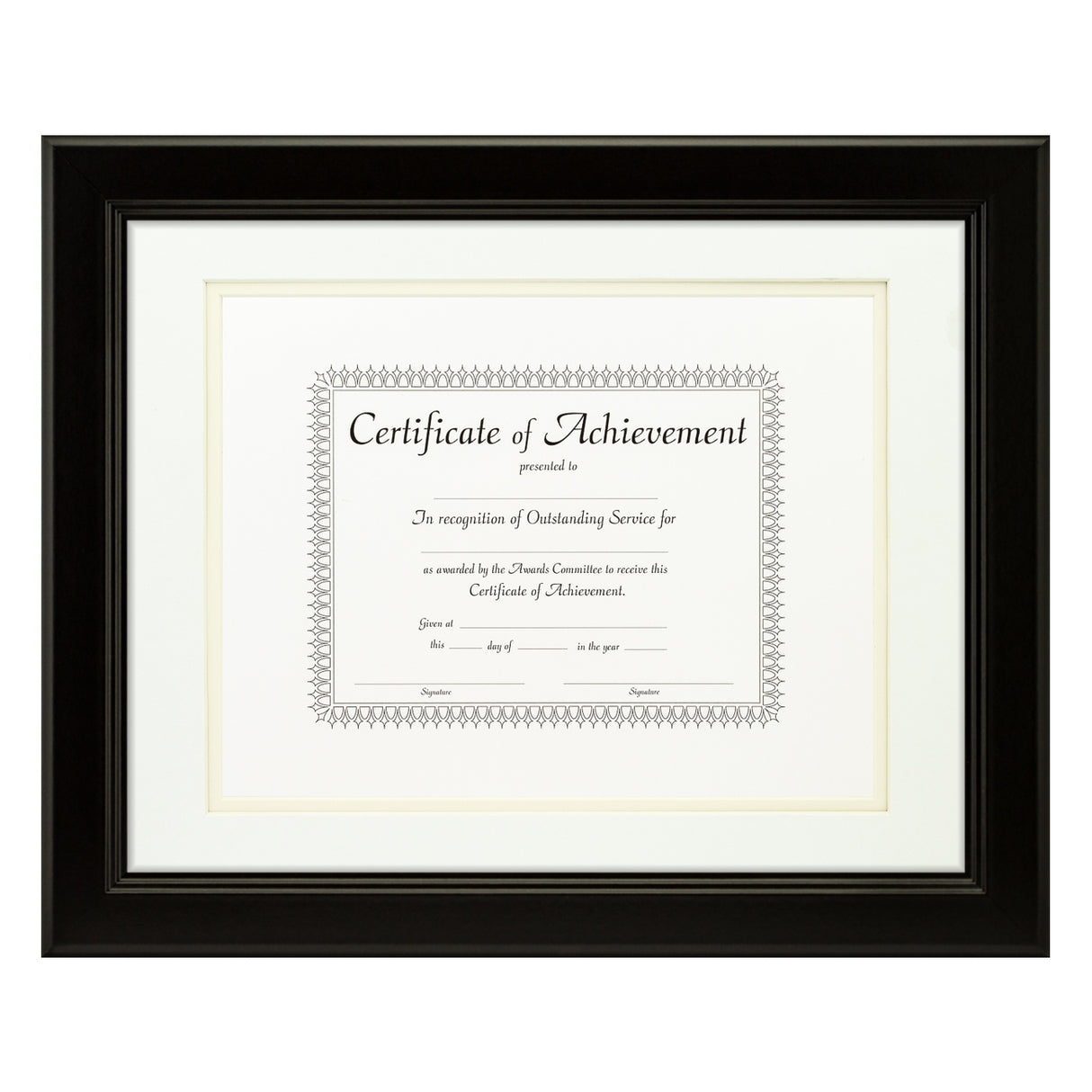 Mossehaus Black Satin Document Frame – White/Papyrus Mat