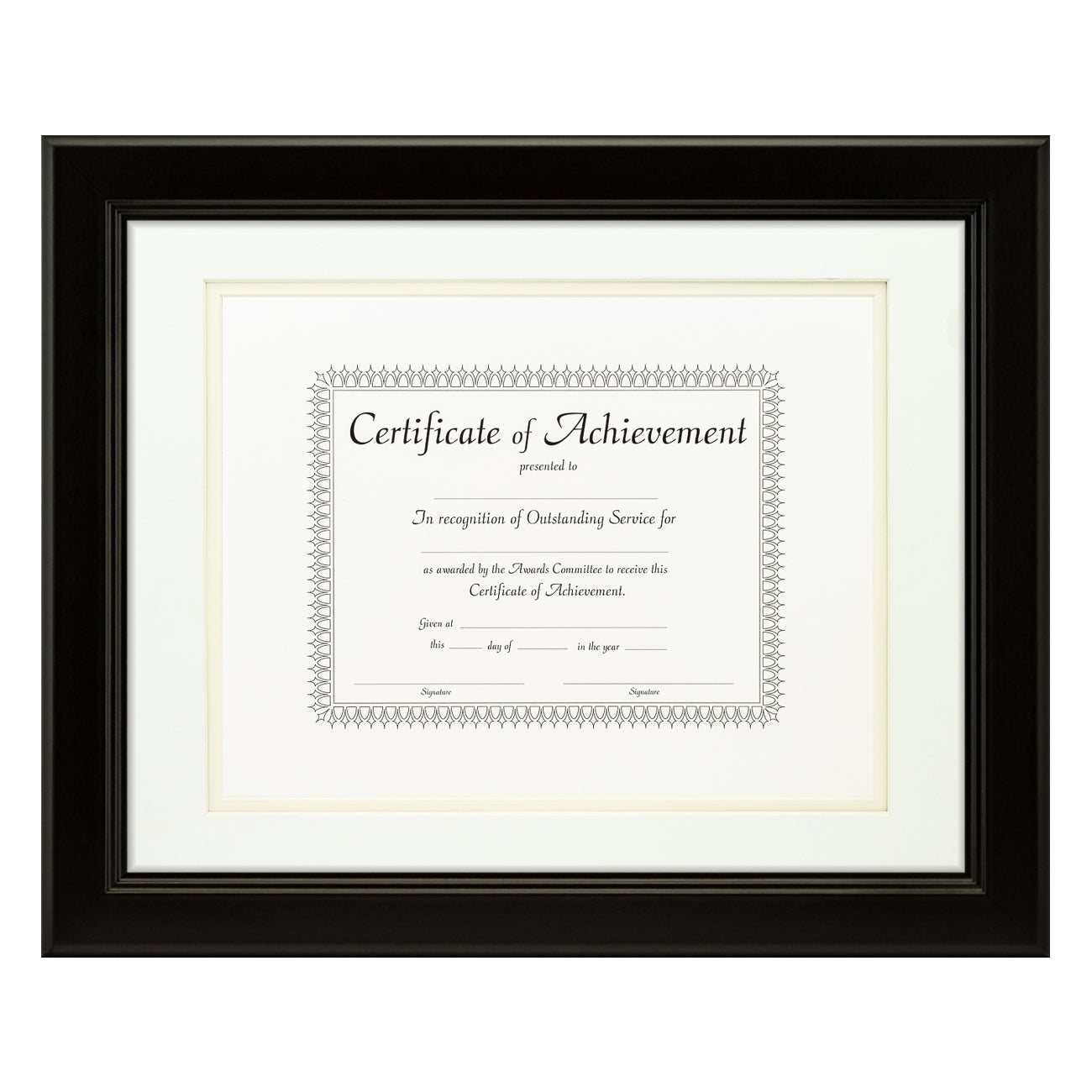 Mossehaus Black Satin Document Frame – White/Papyrus Mat