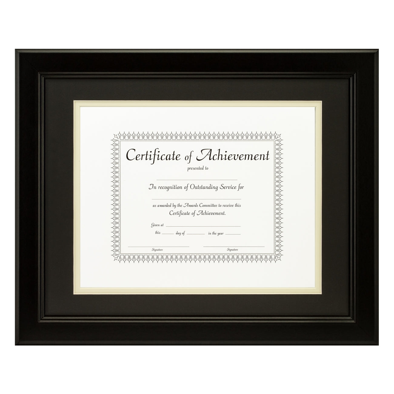 Mossehaus Black Satin Document Frame – Black/Papyrus Mat