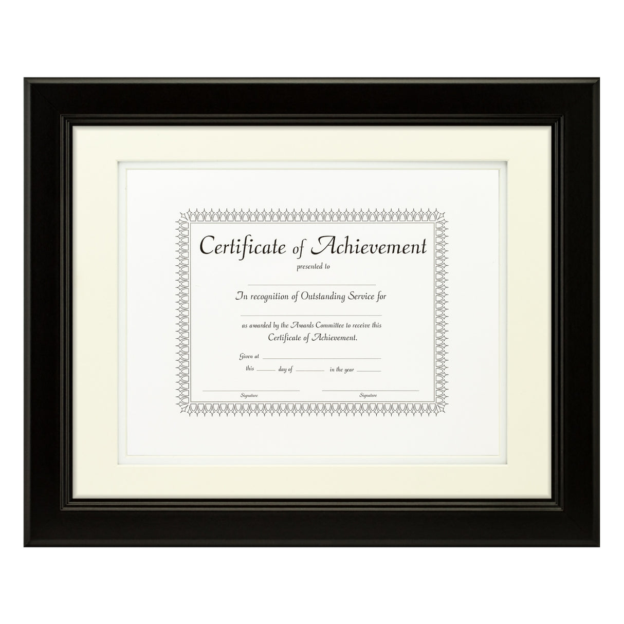 Mossehaus Black Satin Document Frame – Papyrus/White Mat